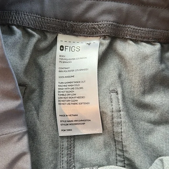 Figs Livingston High-Waisted Scrub Pants Graphite Gray Women’s Size Small Petite - Picture 3 of 10